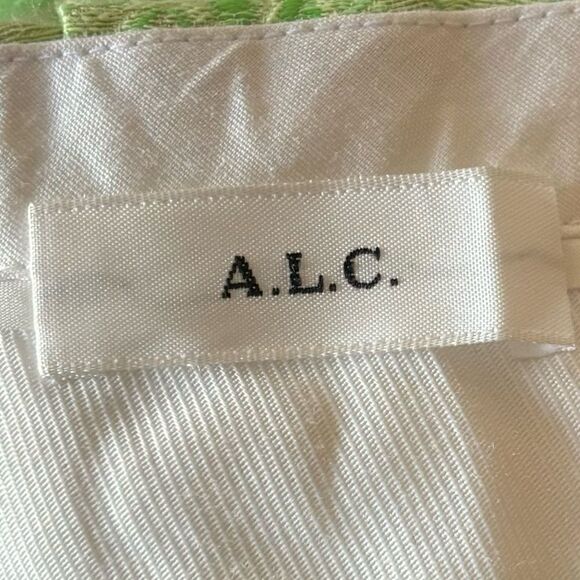 Rare A.L.C. Green Dress Pants Mid Waist Straight Leg Patterned Size S - Picture 10 of 11